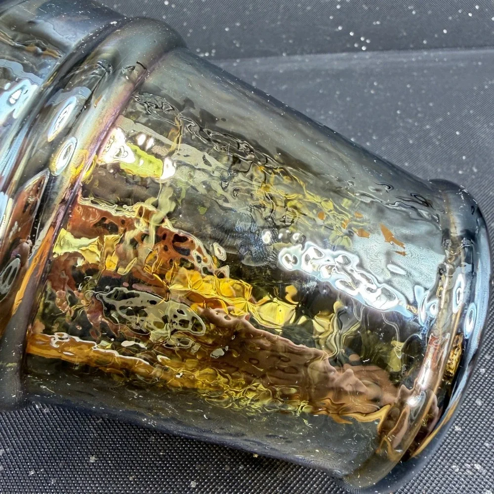 Anthropologie Mercury Glass Votive Candle Holder Gold Silver Metallic 4x4 Pot